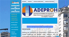 Desktop Screenshot of adeproh.org.ar